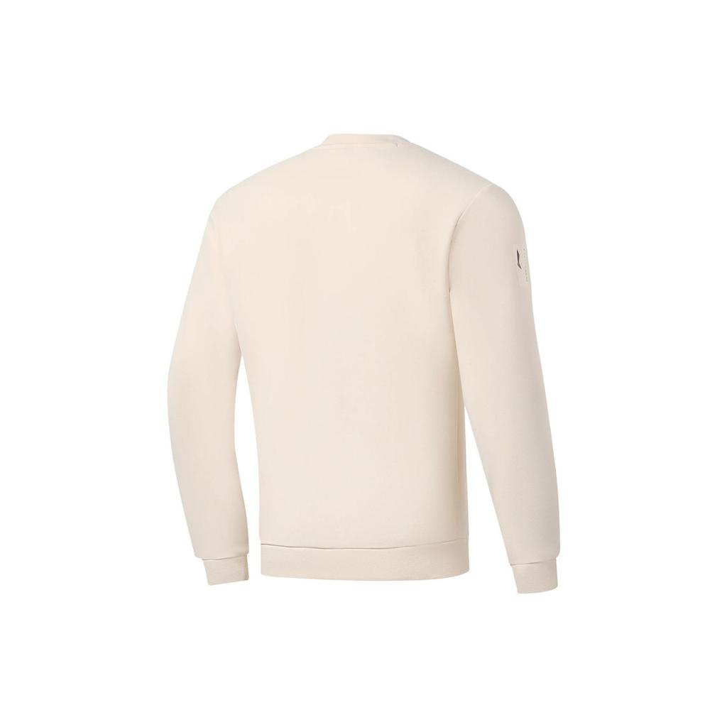 Li Ning Fitness Series Sweatshirts Men's White Crew Neck Moderate Regular AWDSA49-2