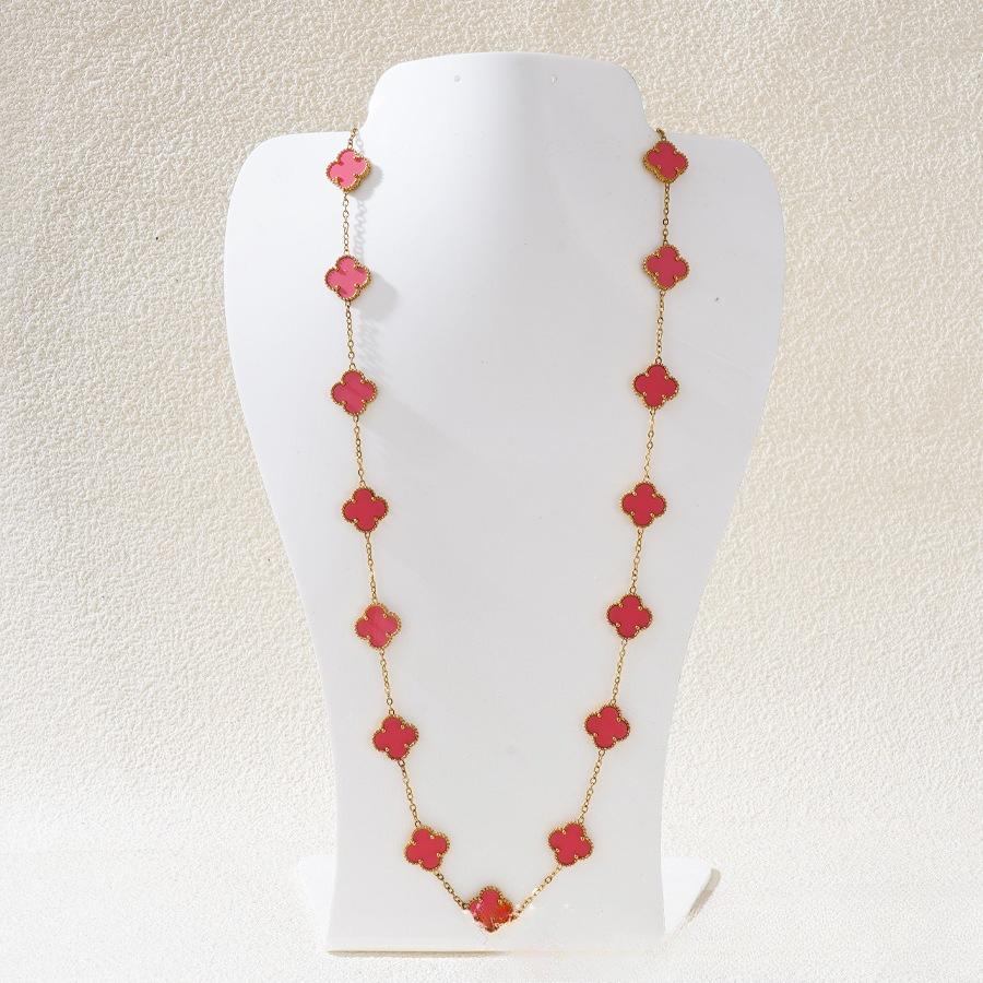 15mm Groß 20 Blume Vierblättriges Kleeblatt Halskette Damen Leichter Luxus Anhänger Damen 18K Schlüsselbeinkette