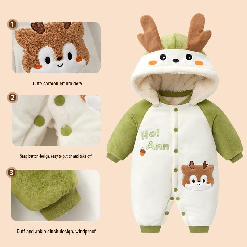 Newborn Winter Fleece Romper - Warm Harem Pajamas for Boys & Girls