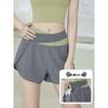 2026 Women's Quick-Dry Color Block Waistband Fitness Shorts - Breathable, Anti-Exposure for Yoga, Running & Training.