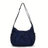 Elegant Women's Crossbody Bag with Adjustable Drawstring and Pleated Design, Fashi Versatile Casual Solid Color Canvas Bags