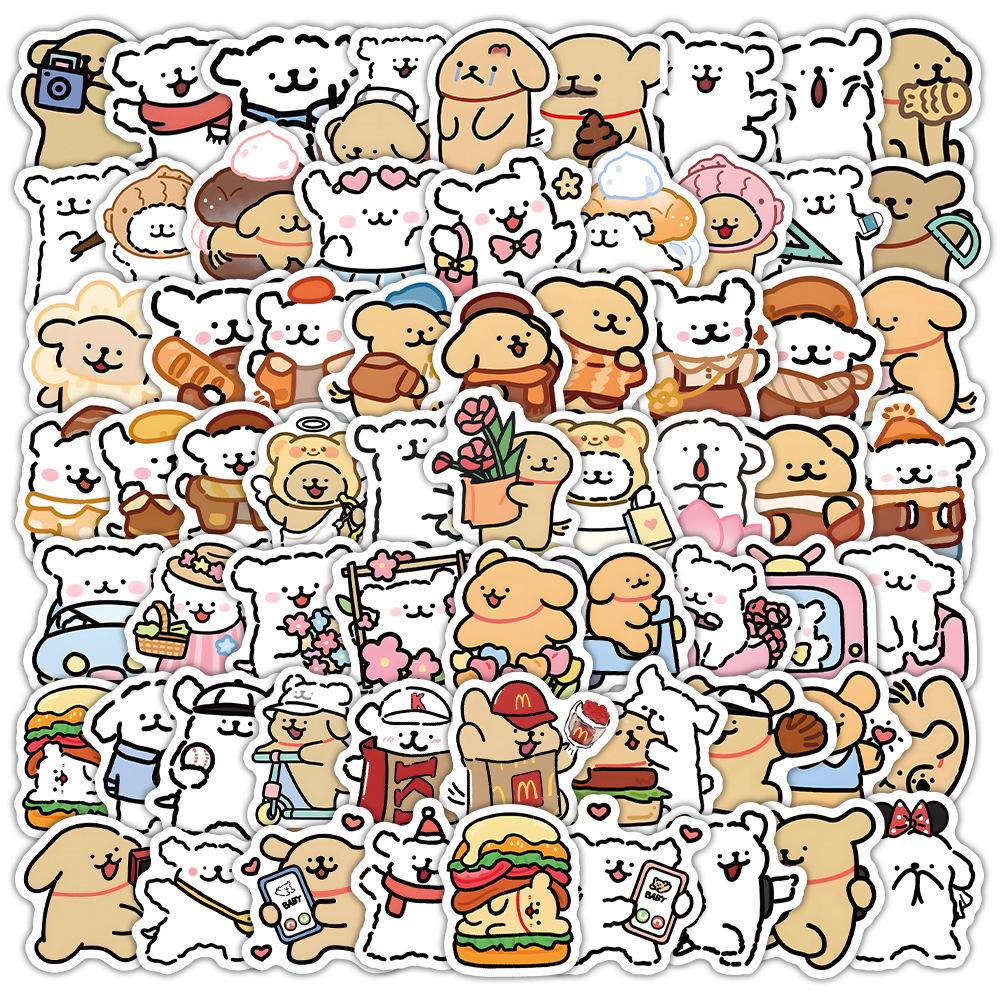 Puppy Stickers Set: 60/120 Matte Waterproof Cartoon Stickers for Journals, DIY Crafts