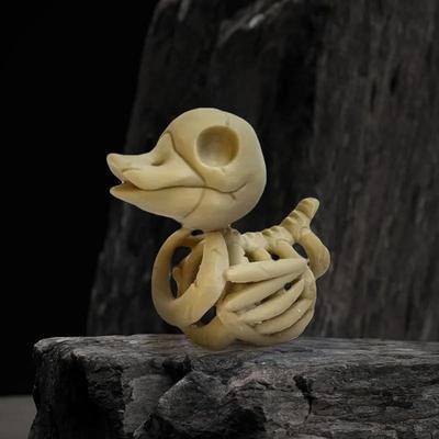 Halloween Skelett Ente Figur Gruselige Sammlerstück Enten Ornamente Einzigartige Skelett Statue Deko für Zuhause Büro Auto Armaturenbrett
