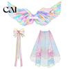 Photo Prop Angel Wings Feather Wing for Kids Girls, Colorful Elf Costumes Costume Birthday Party, Fairy Cosplay, Halloween, Performance Swan