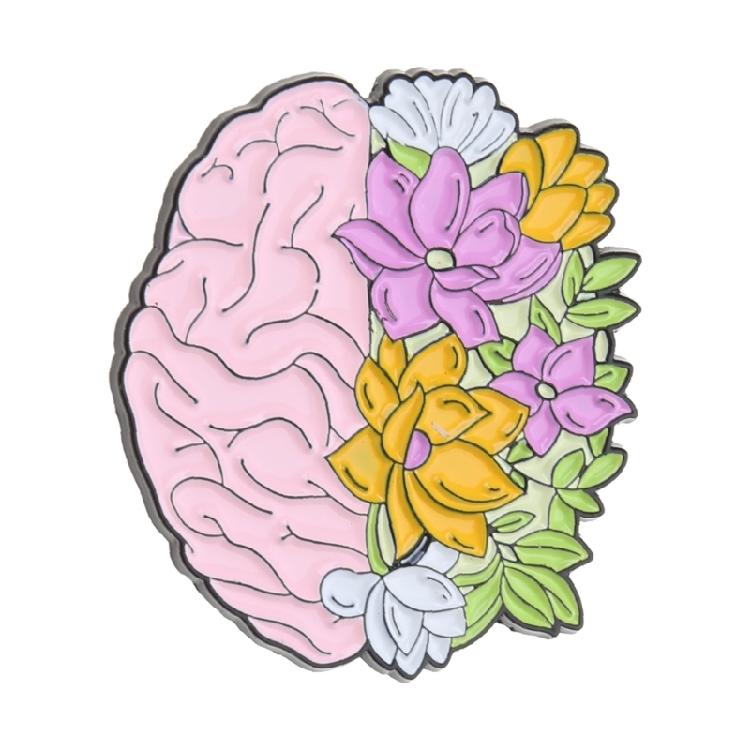

Heart Stomach Brain Lungs Viscera Enamel Pins Flower Butterfly Organ Brooches
