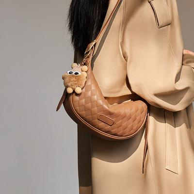 Mrs. Qiao Women's Bag 2025 New Dumpling Bag Women's Crossbody Bag High-end Underarm Single Shoulder Genuine Leather Women's Bag