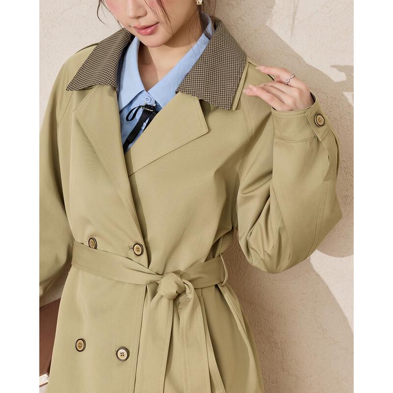 IEF Women's British-Style Mid-Length Trench Coat