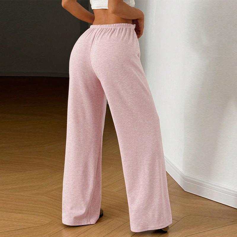 Women's Fashion Solid Color Fashion Trousers Vintage Drawstring High Waist Straight Pants Fall Winter Casual Streetwear