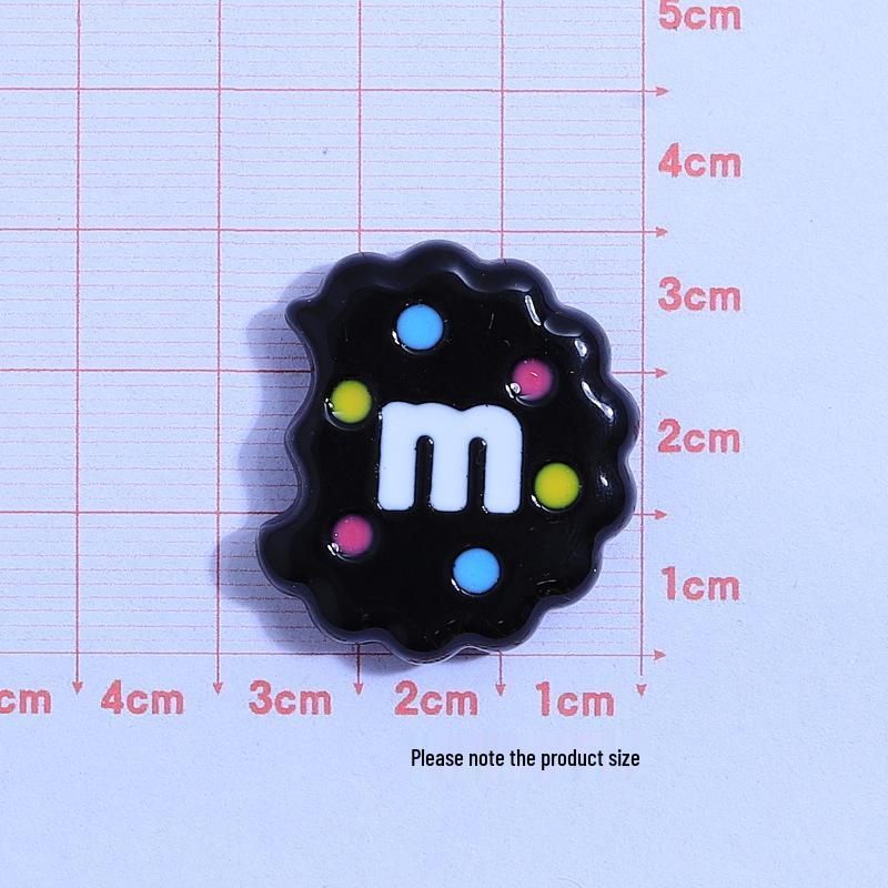 Handmade Colorful M Cookie Toy Ornaments: Creative DIY Kit with Cream Glue & Resin Accessories