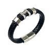 2026 Bracciale da Uomo in Pelle Europeo e Americano Braccialetto Intrecciato Personalizzato alla Moda Braccialetto Semplice Personalizzato