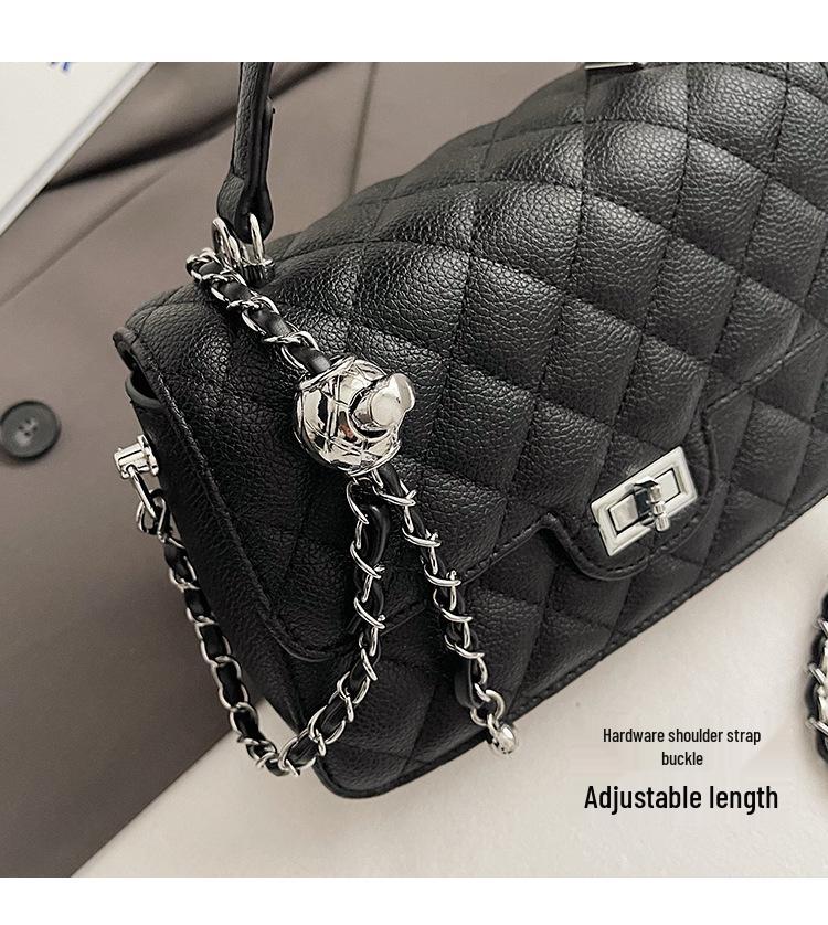 2024 Women's Fashion Diamond Pattern Chain Crossbody Bag - High-End Small Square Handbag