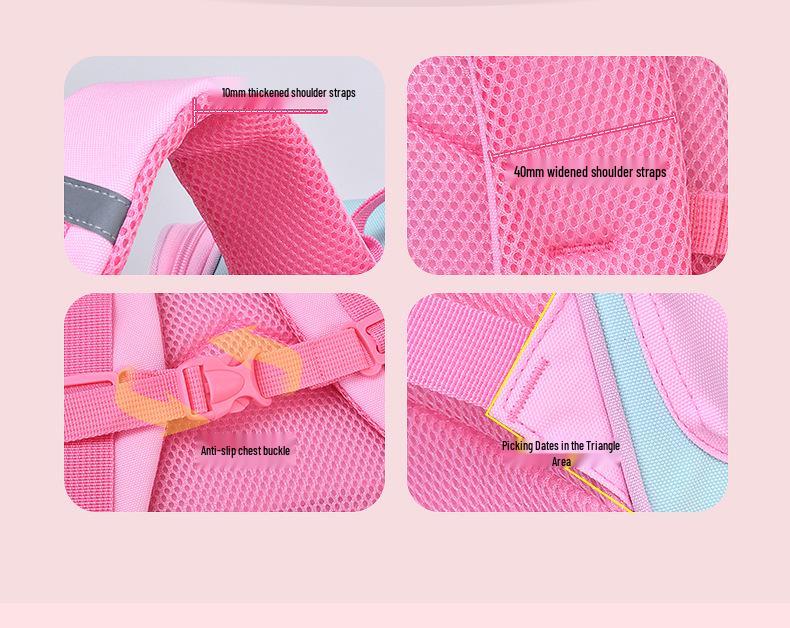 Cute Cartoon Backpack for 1-6 Grade Students - Large Capacity, Lightweight, Double Shoulder Schoolbag