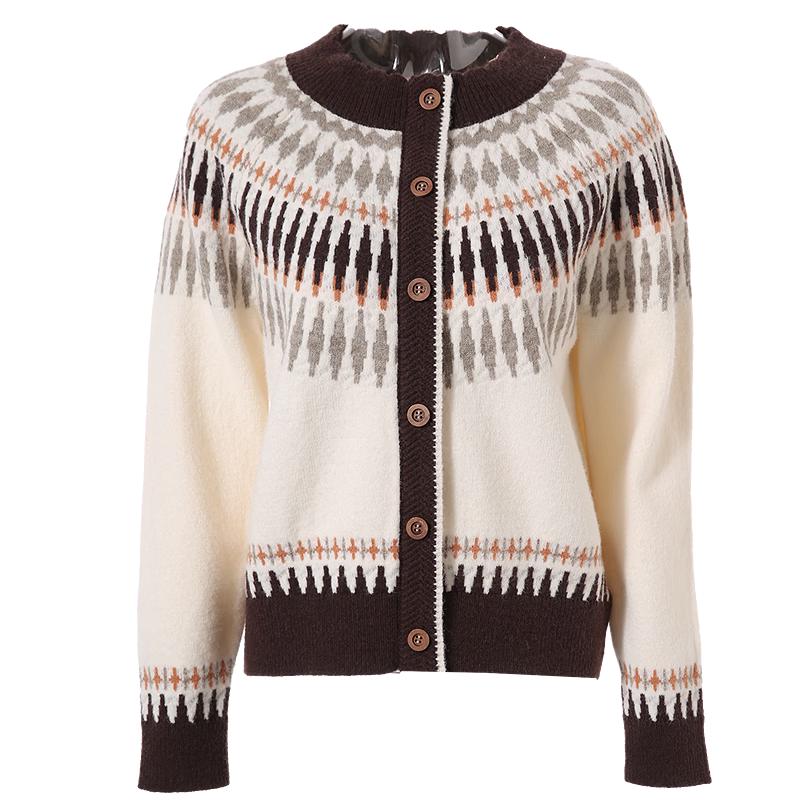 Betu Women s Fair Isle Jacquard Knit Top L