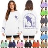Women's Fashion Long Sleeve Print Round Neck Loose Pullover Sweater Top