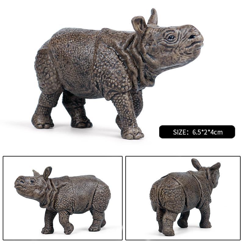 Oenux Modello Animale Selvatico di Simulazione Rinoceronte Rinoceronte Ippopotamo Ippopotamo PVC Ornamento per la Casa Animale Giocattolo Educativo per Bambini Regalo