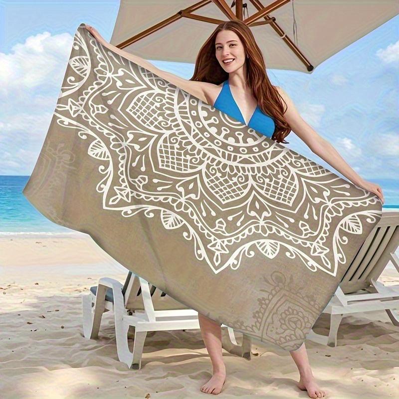 Boho Biały Mandala Gobelin Płaski Druk Beżowy Zen Joga Dekoracja Ścienna do Sypialni Dekoracja Medytacyjna Etniczny Ręcznik Plażowy Sztuka