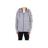 Solid Color Print Logo Zip Hoodie Jacket Men Outerwear Gray 809473-065