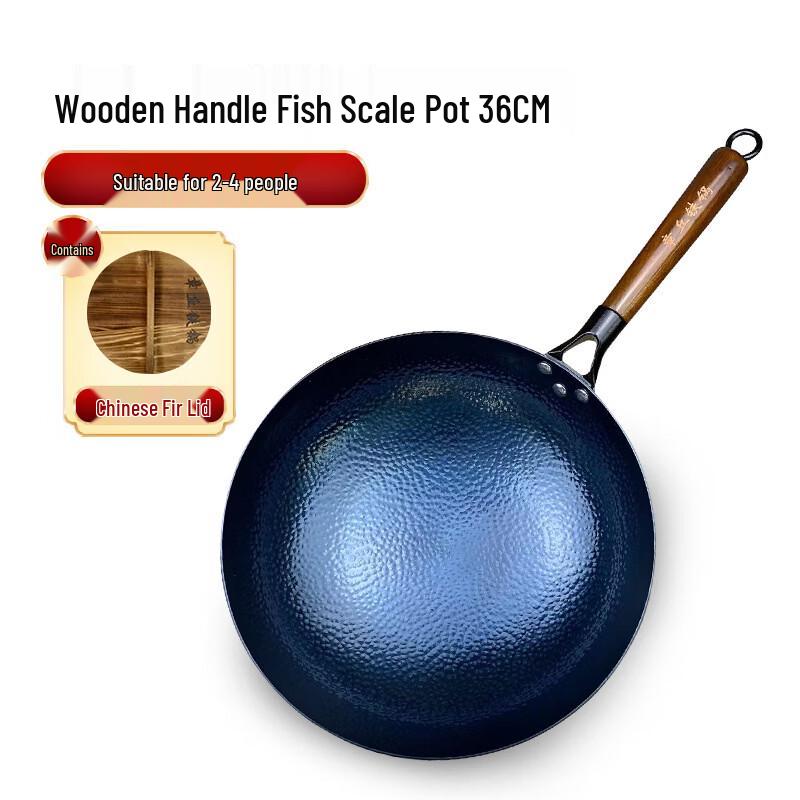 ZISIZ Non-stick Forged Cast Iron Wok