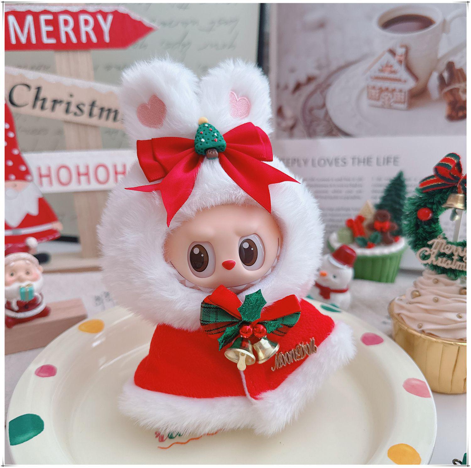 

Одежда для кукол Лабубу первого, второго и третьего поколения: Плюшевый комбинезон 17 см для кукол Лабубу 10 см, милый мультяшный дизайн Small Doll Clothes (without doll)