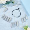 SUPERFINDINGS 16pcs 8 Sizes 201 Slider Charms for Leather Cord Stainless Steel Beads Noodle Tube Spacer Beads Long Curved Noodle Tube for Leather