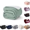Solid Thick Color Polyester Plush Blanket With Double Layer Warmth For Use Sleep