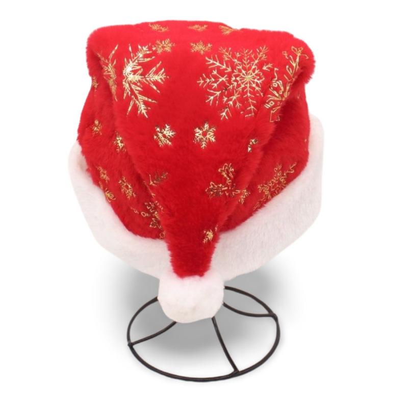 Christmas Bronzing Gold Wire Snowflake Christmas Hat Festive Scene Arrangement Decorative Prop Hat