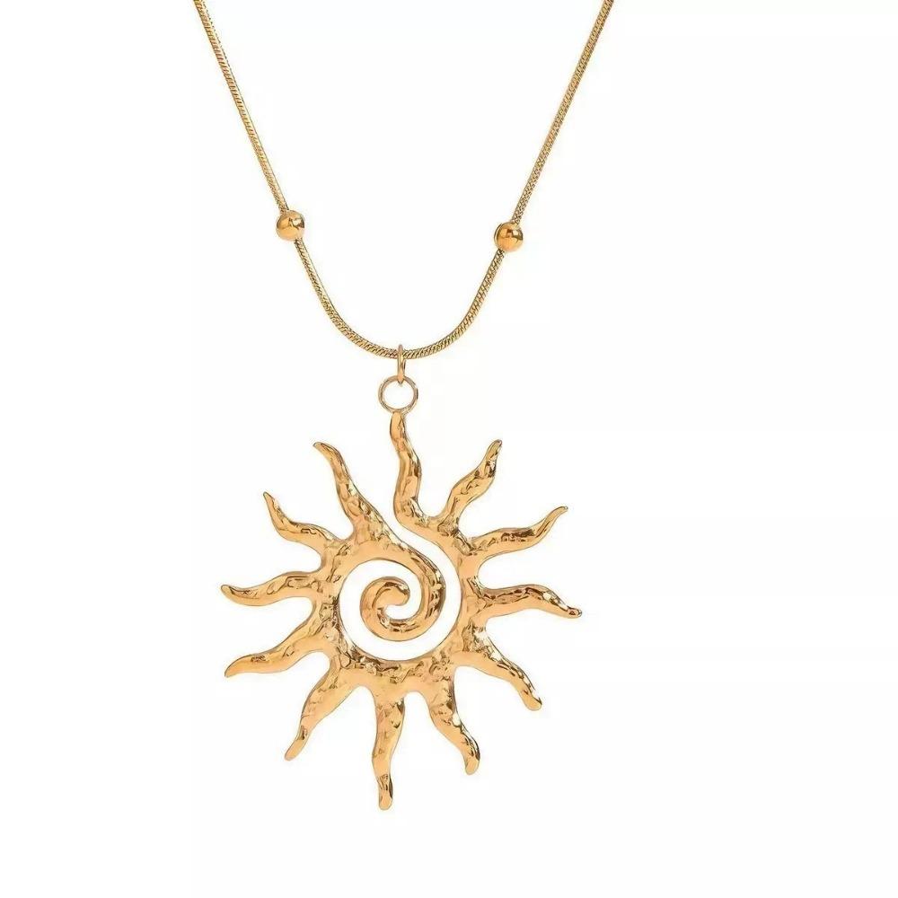 SUMENG New Vintage Chic Sun Shaped Pendant Necklace Statement Golden Choker Fashion Jewlery Accessories Gifts