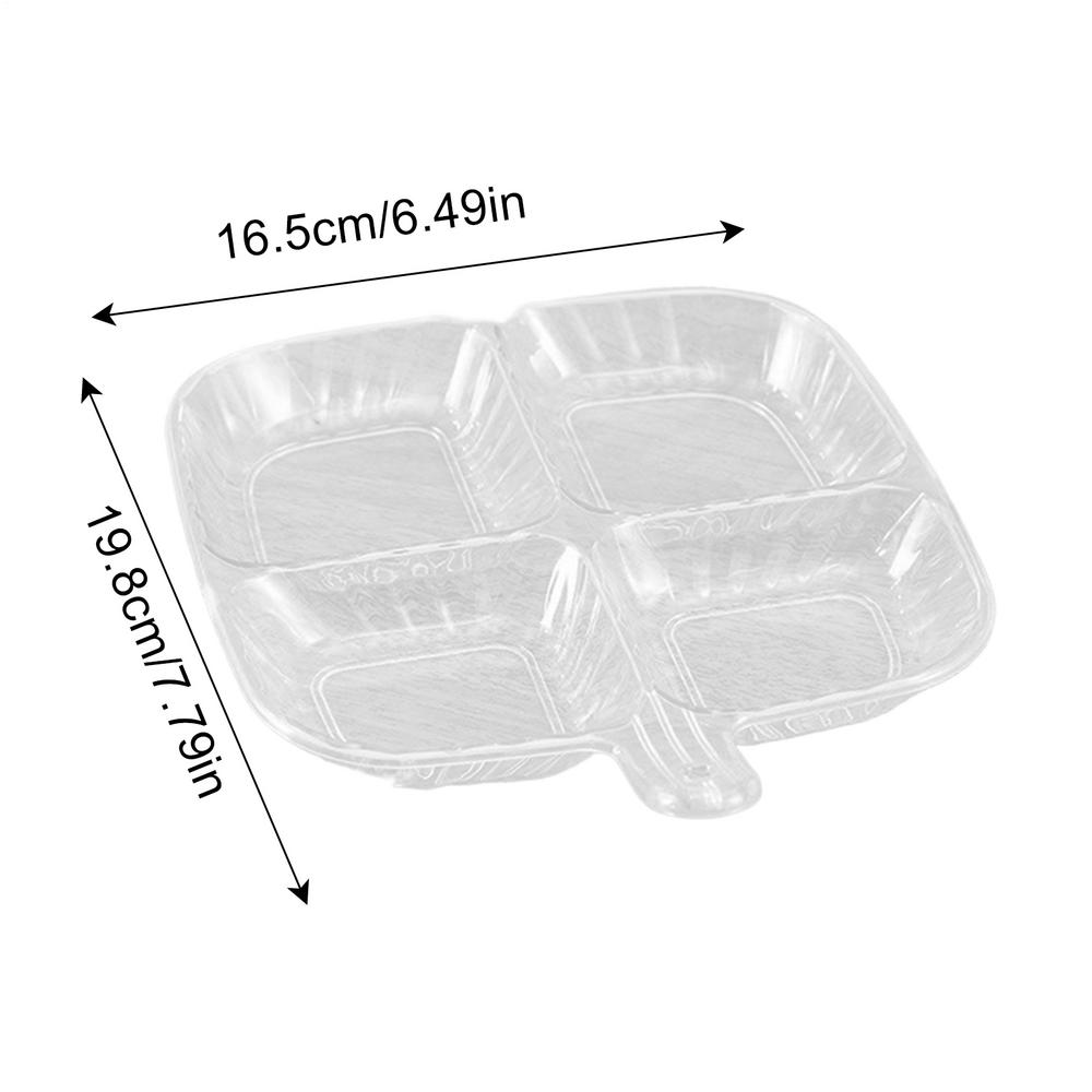 Four-Grid Food Plates With Dividers Household Dishwasher-Safe Tableware multi-functional Compartmentalized Square Fruit Dish