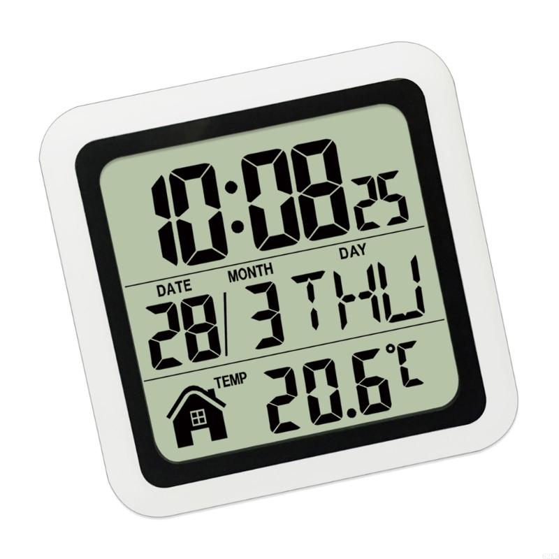 62KD Large Screen Digital Clock For Bathroom Shower Waterproof Temperature Display