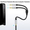 3.5 One Female to Two Male 2 In 1   Cable TV Amplifier Sound Car Connecting Wire