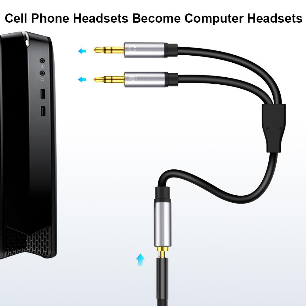 3.5 One Female to Two Male 2 In 1   Cable TV Amplifier Sound Car Connecting Wire