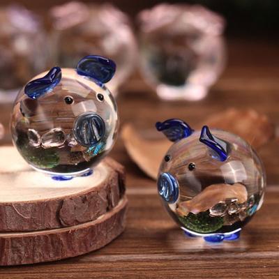 Art&Collection Crystal Miniature Souvenir Gifts Table Ornaments Little Pig Figurines  Home&Office