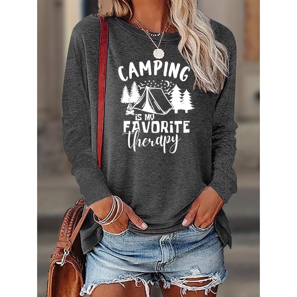Fashionable crew-neck women's long-sleeve T-shirt, casual style, perfect for autumn commuting and daily wear