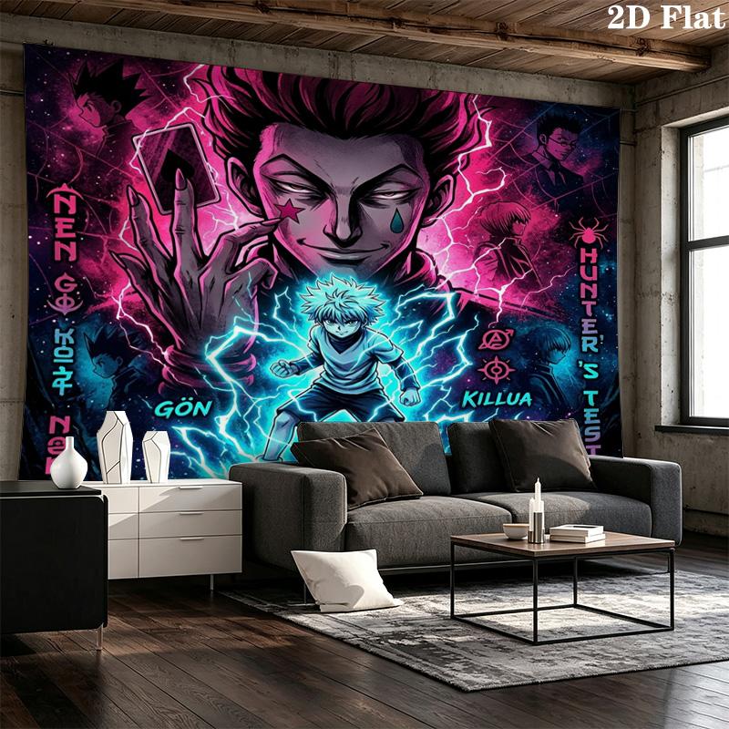 Hunter X Hunter Wall Tapestry Aesthetic Wall Hanging Printed Fabric Blanket Decorative Tapestries For Bedroom Living Room Home Decor