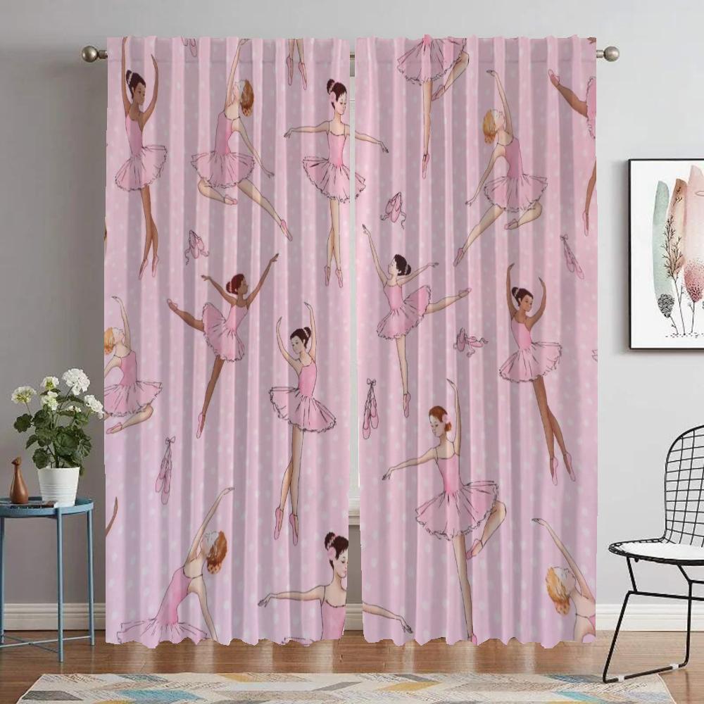 

Ballet Halloween Decoration Curtains for Living Room Curtain for Room 2 Panel Partition Home Interior Curtains Shades Kitchen W50xH70cmx2pcs-CL