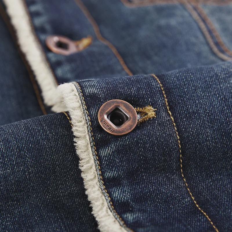 Erkek Günlük Kot Ceket: Pamuklu Dolgulu, Büyük Boy, Artı Kadife, Çok Cepli, Kuzu Derisi Stili