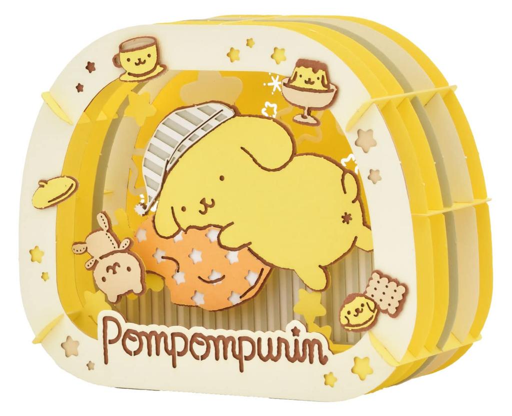 Ensky Sanrio Characters PT-304 Sleepy Pudding, Approx. H80 X W100 X D42mm, Paper