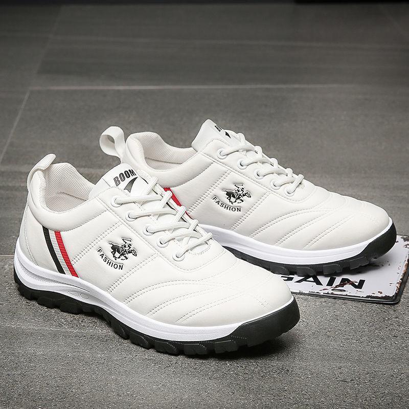 

Мужская обувь весна и осень новая корейская версия трендовая мужская повседневная спортивная кожаная обувь мужская среднего и пожилого возраста нескользящая износостойкая высота 42