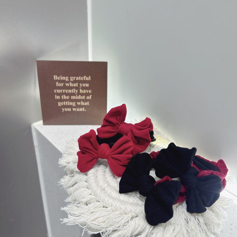 High-End Red Bow Hair Ties: Seamless, High Elasticity, No Damage for Women – Perfect for New Year Festivities