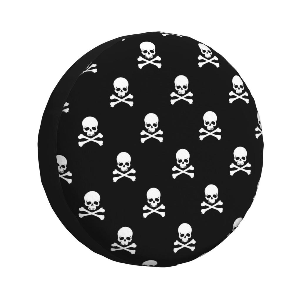 Skull Print Pattern Spare Tire Cover Universal 4WD 4x4SUV Wheel Protection Cover 14 15 16 17 Inch Automotive Parts