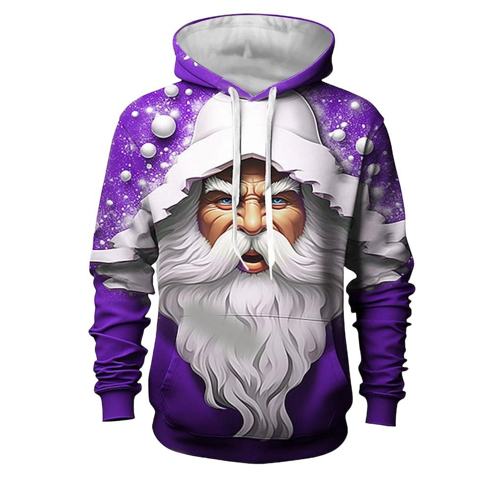 Felpe di Natale Babbo Natale Stampa 3D Uomo Donna Felpe con Cappuccio Oversize Harajuku Pullover Tuta Cappotto Abbigliamento Uomo