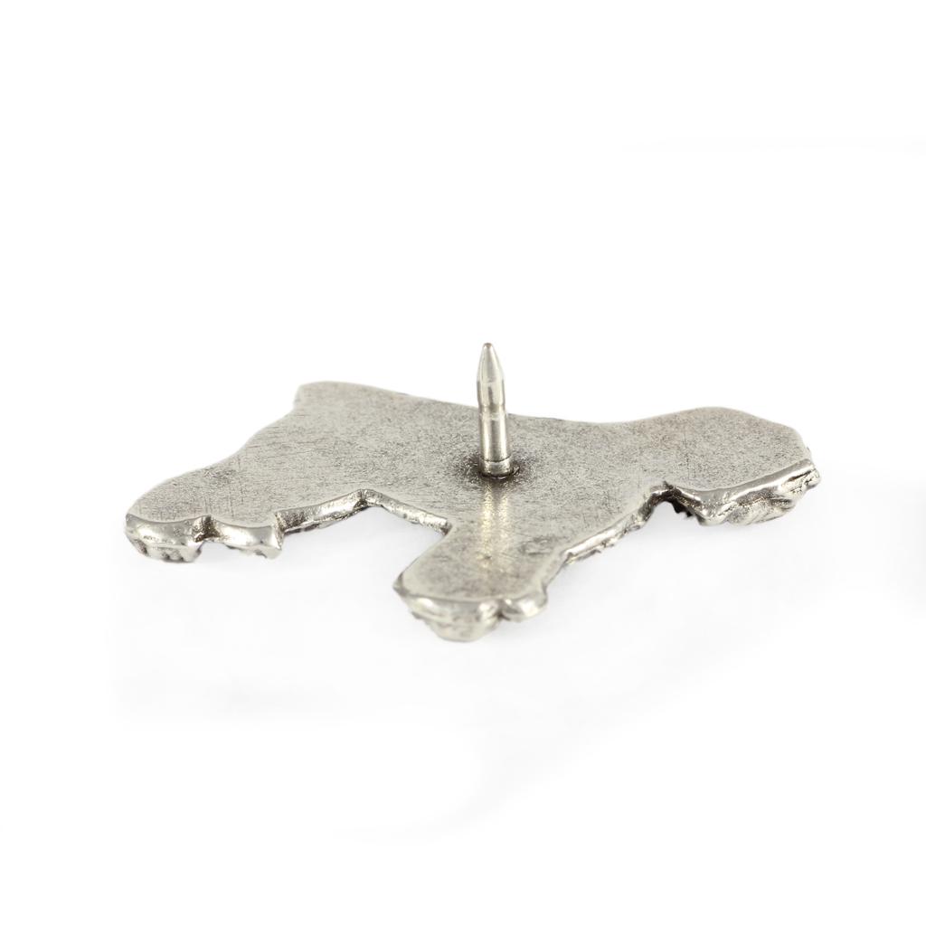 Bouvier des Flandres, Flanders Cattle Dog - Silver-plated dog brooch, elegant pin, jacket lapel decoration by Art-Dog brand