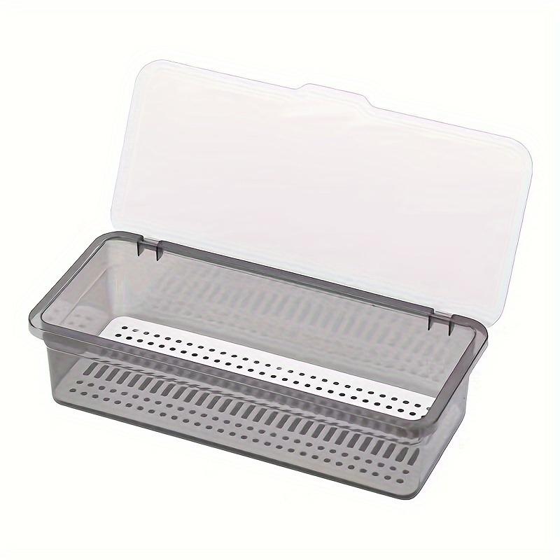 Chopstick Box with Cover Dust-Proof & Drainable Plastic Utensil Organizer Tension-Mounted Kitchen Storage for Countertop