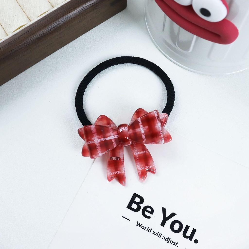 Nanrui Jewelry Acetate Bow Hair Tie 5.3cm - Cute Bowknot Hair Rope & High Ponytail Clip