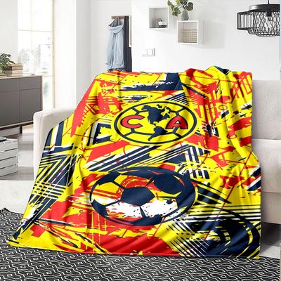 Club América Logo Print Flannel Blanket High Quality Warm Comfortable Cover for All Seasons Perfect for Gifts Home Decor