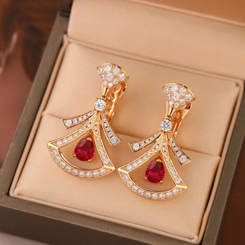 2024 New Hot Brand Vintage Women's Earrings Luxury Jewelry Set for Women Designer Pendant Pure 925 Sterling Silver Fan Necklace