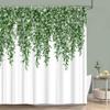 Sage Green Shower Curtain Plant Botanical Eucalyptus Leaf Watercolor Greenery Leaves Floral Bath Curtains Fabric Bathroom Decor