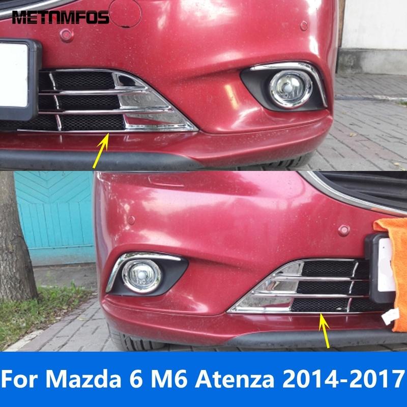 For Mazda 6 M6 Atenza 2014-2016 2017 Chrome Front Bumper Mesh Grille Racing Grill Cover Trim Exterior Accessories Car Styling