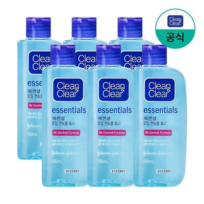 Clean & Clear Τονωτικό Προσώπου Ελέγχου Λιπαρότητας με Αιθέρια Έλαια, 100ml, 6 τεμ.