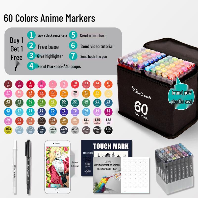 Touchmark 168-Color Alcohol-Based Marker Set with Durable Tips for Students